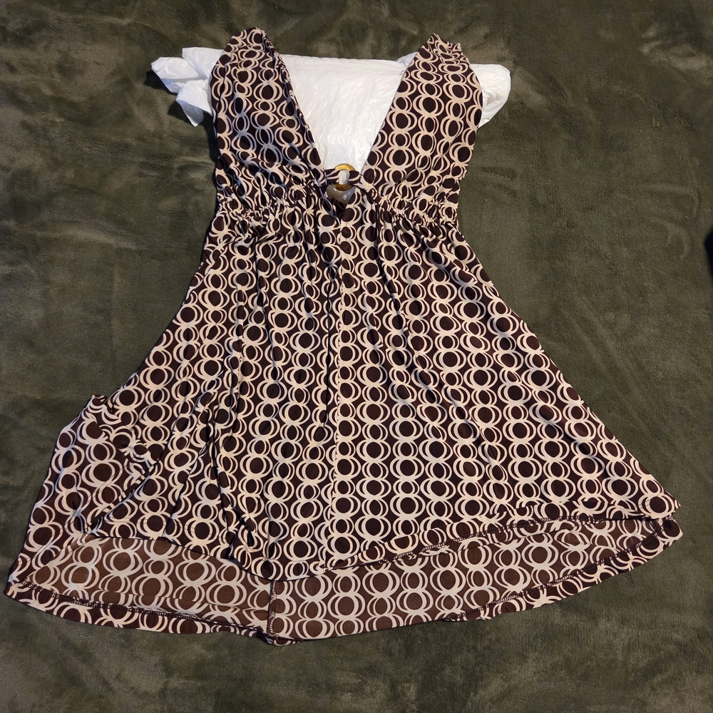 Wet Seal Brown Circle Pattern Kids Dress